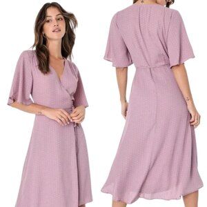 Lulu's Pink Wrap Dress | Size Medium